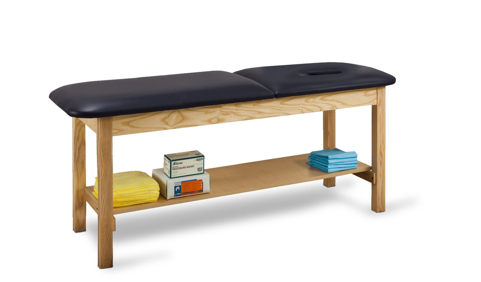 Clinton™1020ClassicSeriesStraightLineTreatmentTablewithAdjustableBack/Shelf/Nosehole,Length72Width30