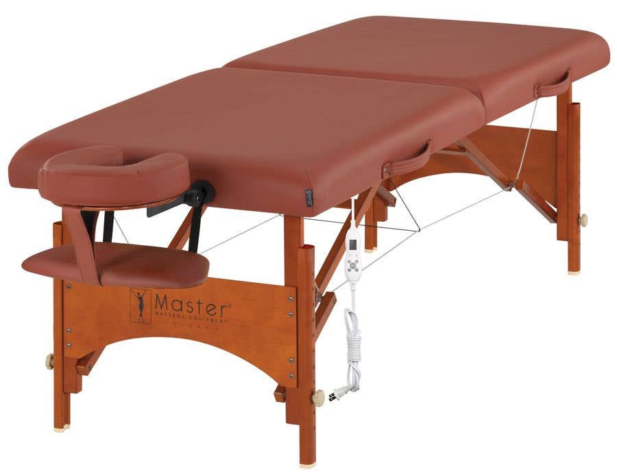 Master®MassageEquipment28Fairlane™PortableMassageTablewithTherma-Top®PackageCinnamon