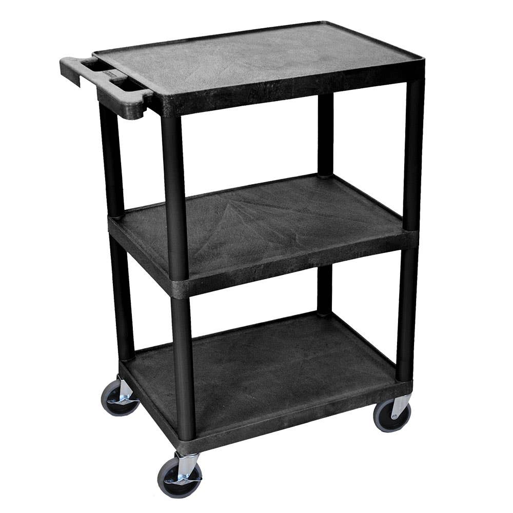 LuxorThreeShelfUtilityCart-BLACK