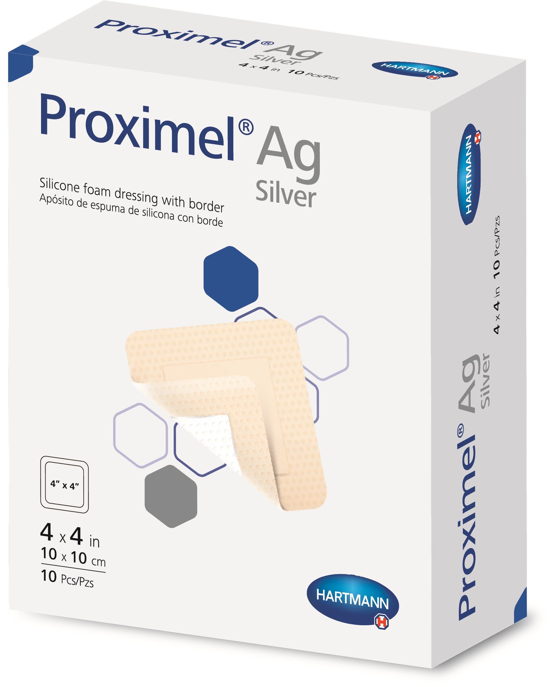 ProximelAg4X4SiliconeDressingW/Border
