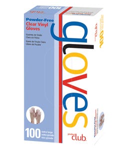 ProductClub®Powder-FreeClearVinylDisposableGloves100Ct.