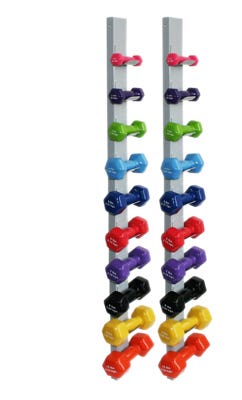 Standardvinyl-coatedirondumbbell,20pcsetw/2wallracks(2ea:1-10lb)