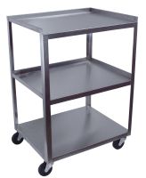 3 Shelf Stainless Steel Cart With A Power Strip