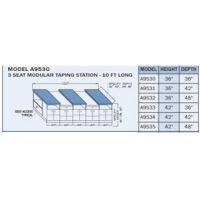 Proteam 3 Person Taping Table 10L X 36H X 42D