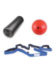 Back Kit (RED - 55 cm) - Red ABS Exercise Ball + 6” Foam Roller + Stretch Strap