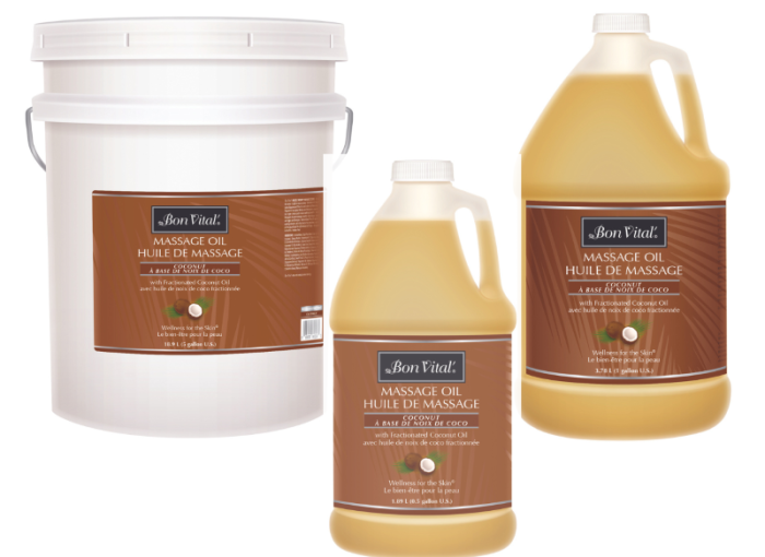 Bon Vital'® Coconut Massage Oil - 100% Pure Fractionated Coconut Oil