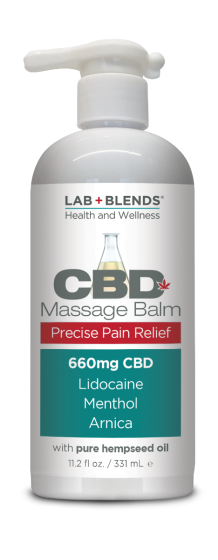 Lab+Blends™ 660mg CBD Massage Balm for Precise Pain Relief - THC Free 11.2 oz