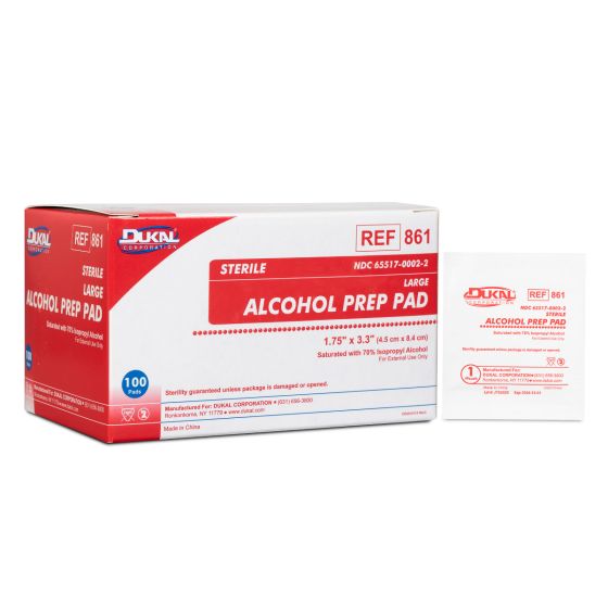 Dukal™ Sterile Alcohol Prep Pads Large 100/Box