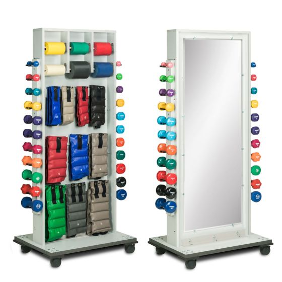 Combo Mirror/Cuff, Band & Dumbbell Rac