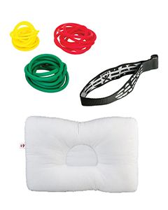 Cervical Kit (Light Stretch) – Yellow/Red/Green Exercise Tubes + Door Anchor + Support Pillow