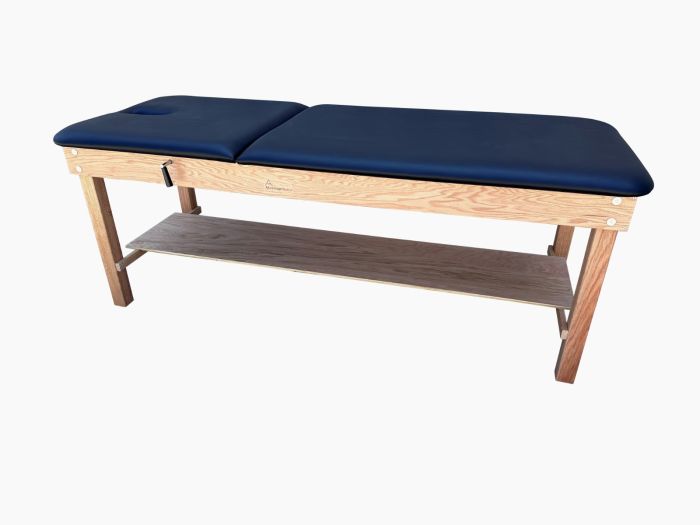 Treatment Table 30” x 78”  Natural Wood, W/Lift Back,  Wooden Shelf, and Nose Hole