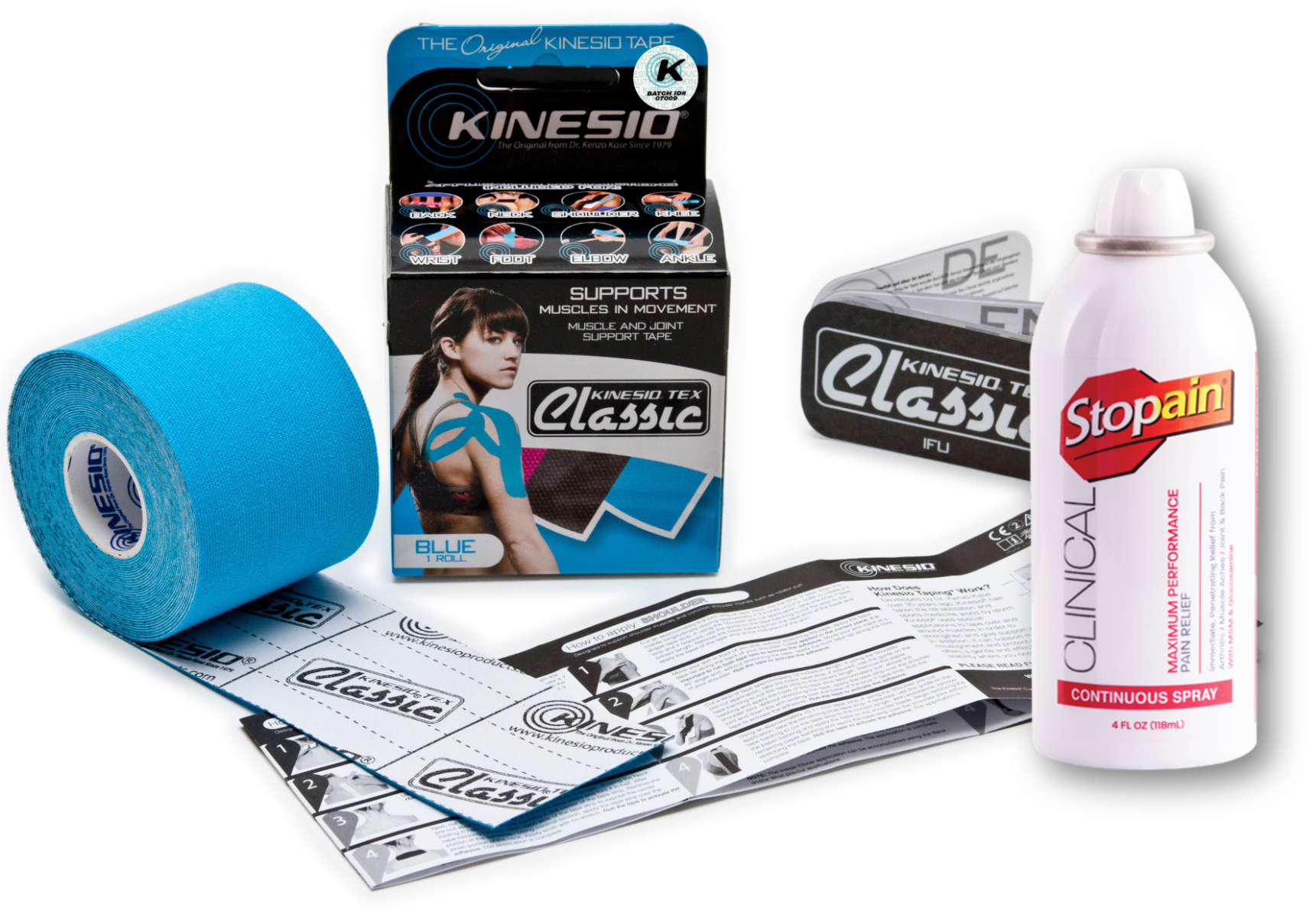 Kinesio®TexClassicBlueTape+Stopain®ClinicalSpray
