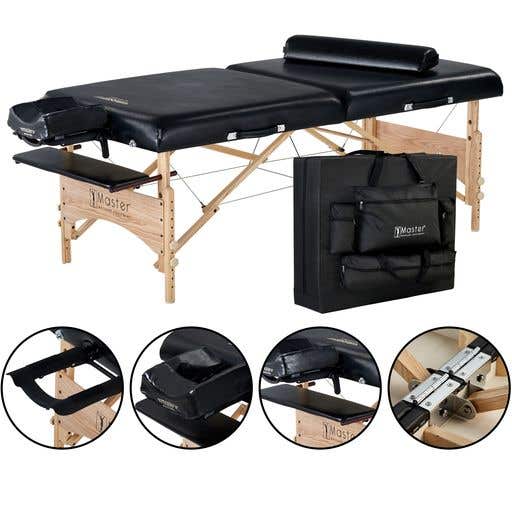 Master®MassageHuskyGibraltar™XXLPortableMassageTablePackageBlack